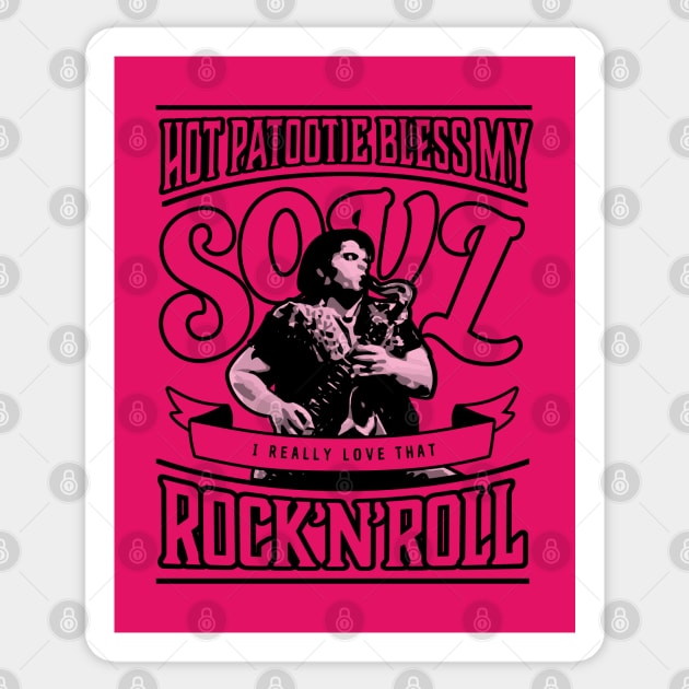 Eddie's Hot Patootie Black-Line-Art (Hot Pink) Sticker by mareescatharsis